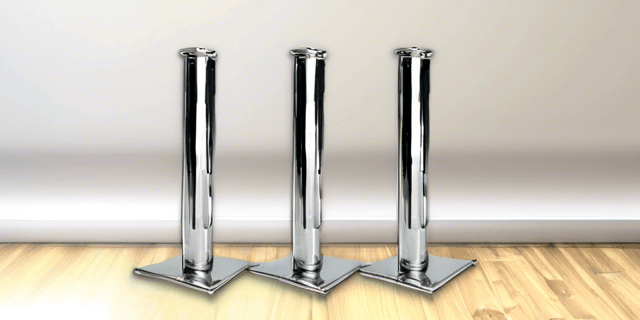 Height Adjustable Table Legs with Brackets Set of 4 - 21-29H, Chrome UpperChrome Lower Height Adjustable Table Legs with Brackets Set of 4 - 21-29H, Chrome UpperChrome Lower